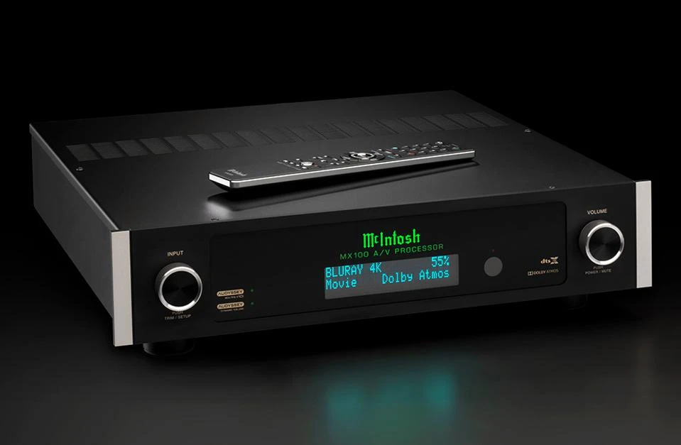 Front view of McIntosh MX100 A/V processor