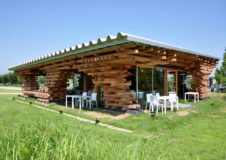 Café Kureon /Kengo Kuma and Associates. Image Courtesy of Kengo Kuma and Associates