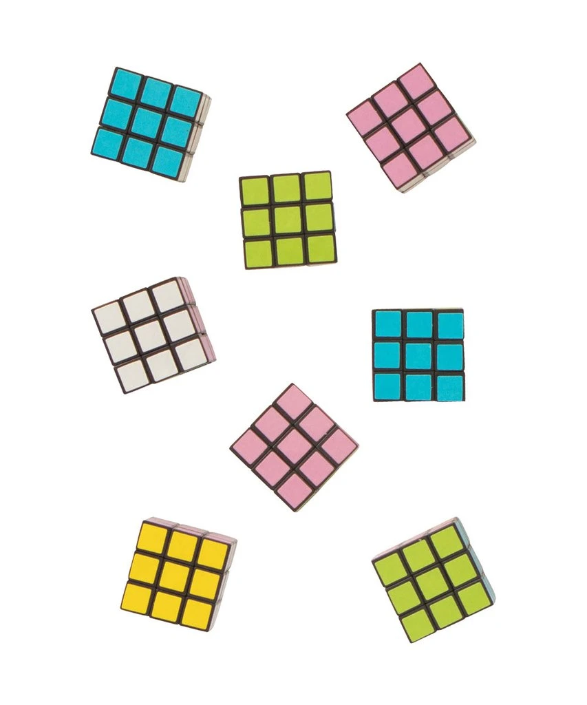 mini rubik's cubes in retro colors